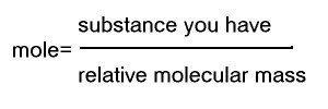 Mole equation for molecule